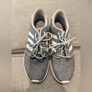 adidas Light Gray Knit Lace-Up Sneakers